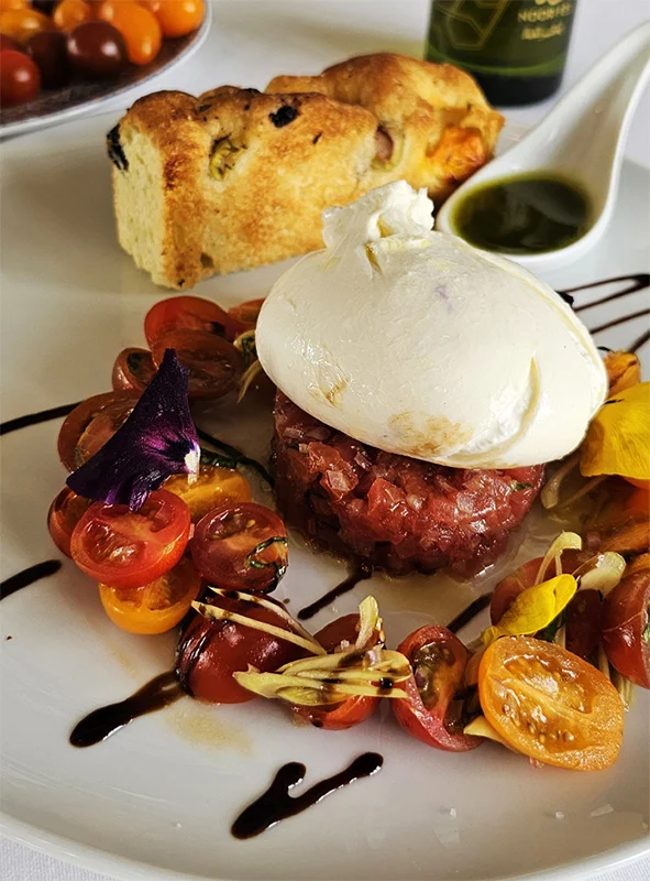 Burrata at L'Amandier